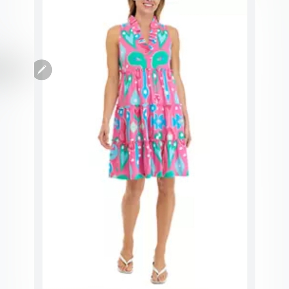 crown & ivy Dresses & Skirts - SOLD!Reg $90 Crown and Ivy Sleeveless Ruffle V neck printed tiered dress size 3X